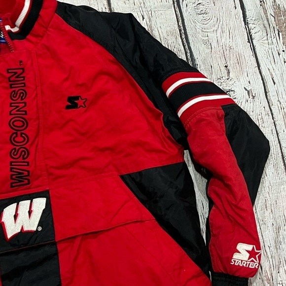 Vintage University of Wisconsin Badgers Starter NCAA College Zip Up Puffy Jacket - Picture 6 of 12